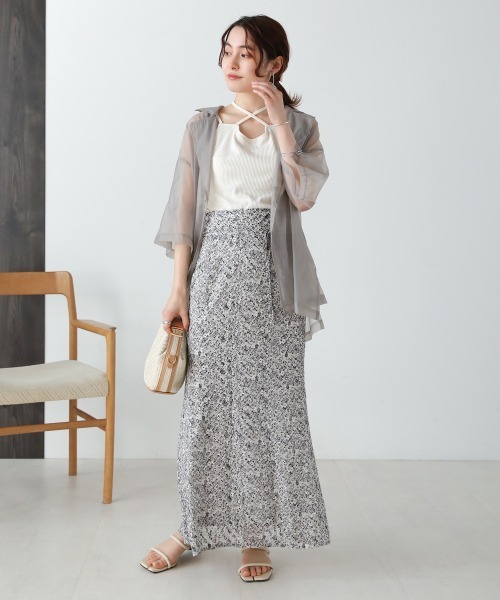 Bab（バブ）の「ハーフスリーブシアージャケットトップス（シャツ/ブラウス・レディース・ホワイト系その他/ライトグレー/モカ・M）」の15枚目の写真