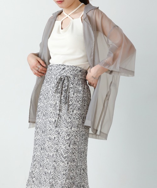 Bab（バブ）の「ハーフスリーブシアージャケットトップス（シャツ/ブラウス・レディース・ホワイト系その他/ライトグレー/モカ・M）」の11枚目の写真