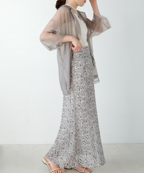 Bab（バブ）の「ハーフスリーブシアージャケットトップス（シャツ/ブラウス・レディース・ホワイト系その他/ライトグレー/モカ・M）」の19枚目の写真