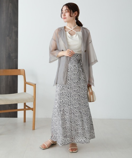 Bab（バブ）の「ハーフスリーブシアージャケットトップス（シャツ/ブラウス・レディース・ホワイト系その他/ライトグレー/モカ・M）」の9枚目の写真