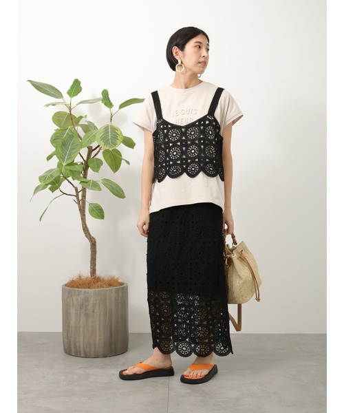 Lugnoncure（ルノンキュール）の「クロシェ編みビスチェ（ニット/セーター・レディース・キナリ/ブラック・ﾌﾘ-）」の4枚目の写真