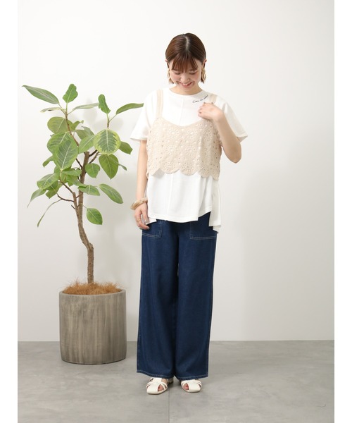 Lugnoncure（ルノンキュール）の「クロシェ編みビスチェ（ニット/セーター・レディース・キナリ/ブラック・ﾌﾘ-）」の8枚目の写真