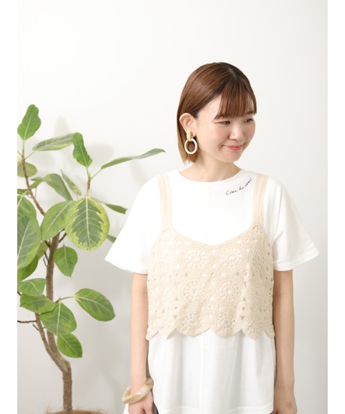 Lugnoncure（ルノンキュール）の「クロシェ編みビスチェ（ニット/セーター・レディース・キナリ/ブラック・ﾌﾘ-）」の11枚目の写真