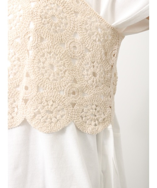 Lugnoncure（ルノンキュール）の「クロシェ編みビスチェ（ニット/セーター・レディース・キナリ/ブラック・ﾌﾘ-）」の17枚目の写真