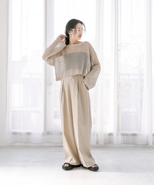 mystic(ミスティック)の「タックワイドスラックスパンツ(スラックス・レディース・ベージュ/アイボリー/グレー/ブラック・1/2/0)」の15枚目の写真