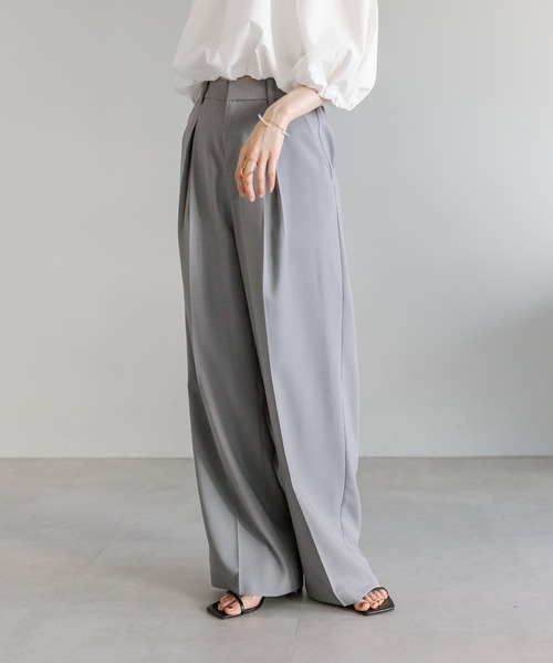 mystic(ミスティック)の「タックワイドスラックスパンツ(スラックス・レディース・ベージュ/アイボリー/グレー/ブラック・1/2/0)」の21枚目の写真