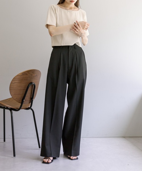 mystic(ミスティック)の「タックワイドスラックスパンツ(スラックス・レディース・ベージュ/アイボリー/グレー/ブラック・1/2/0)」の19枚目の写真