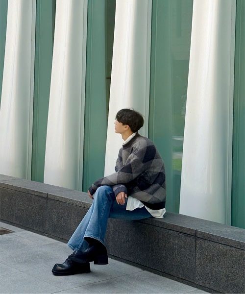 ASCLO（エジュクロ）の「【THE KLOBAL STAGE 韓国アイドル着用】ASCLO +5cm Sand Brush Denim Pants（デニムパンツ・メンズ・ブルー・SMALL/MEDIUM/LARGE）」の11枚目の写真