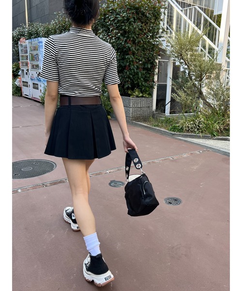 PHILLY（フィリー）の「ベルト付きボックススカート（スカート・レディース・ブラック/ベージュ・FREE）」の5枚目の写真