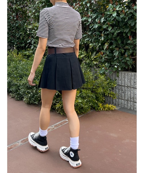 PHILLY（フィリー）の「ベルト付きボックススカート（スカート・レディース・ブラック/ベージュ・FREE）」の6枚目の写真