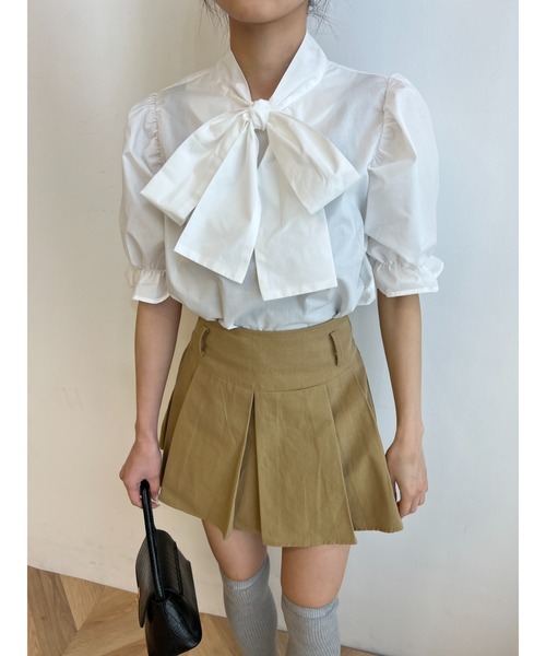 PHILLY（フィリー）の「ベルト付きボックススカート（スカート・レディース・ブラック/ベージュ・FREE）」の7枚目の写真