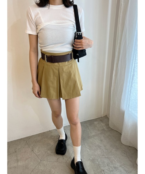 PHILLY（フィリー）の「ベルト付きボックススカート（スカート・レディース・ブラック/ベージュ・FREE）」の21枚目の写真