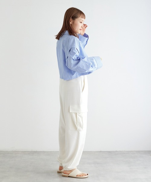 w closet(ダブルクローゼット)の「【セットアップ対応】スウェットカーゴパンツ(スウェットパンツ・レディース・アイボリー/ラベンダー/オートミール・FREE)」の21枚目の写真