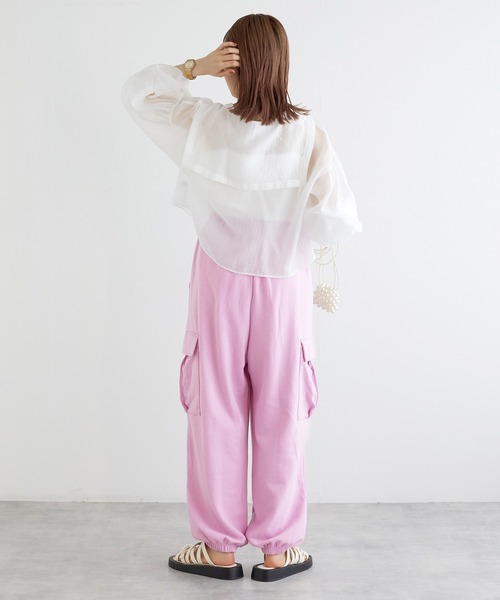 w closet(ダブルクローゼット)の「【セットアップ対応】スウェットカーゴパンツ(スウェットパンツ・レディース・アイボリー/ラベンダー/オートミール・FREE)」の11枚目の写真