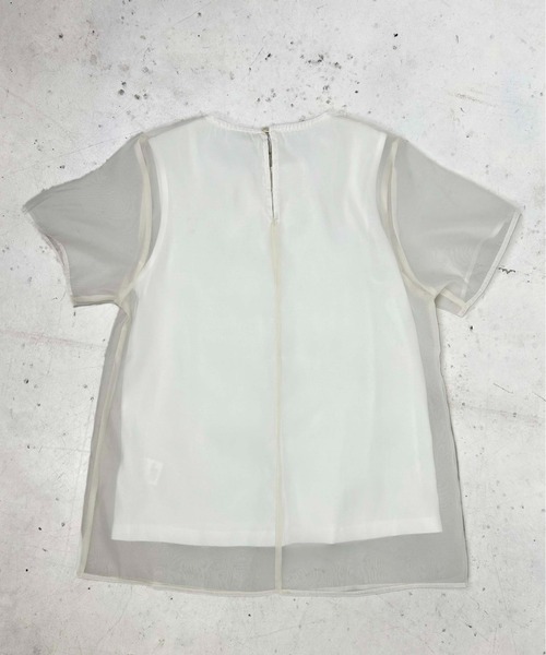 Meli rich(メリーリッチ)の「シアードッキングTシャツ(Tシャツ/カットソー・レディース・ネイビー/ブラック/グレー/オフホワイト・FREE)」の5枚目の写真