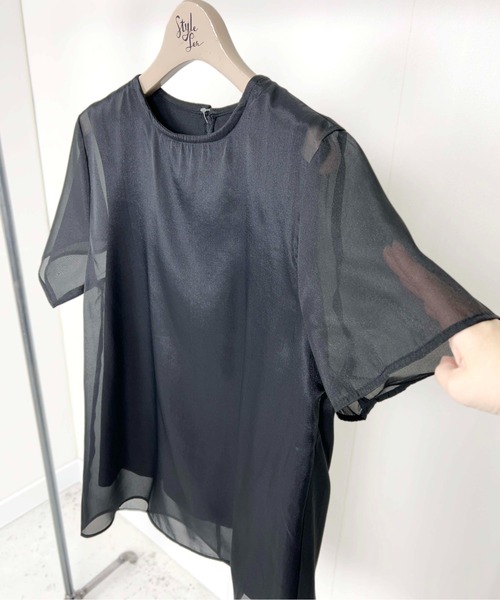 Meli rich(メリーリッチ)の「シアードッキングTシャツ(Tシャツ/カットソー・レディース・ネイビー/ブラック/グレー/オフホワイト・FREE)」の13枚目の写真