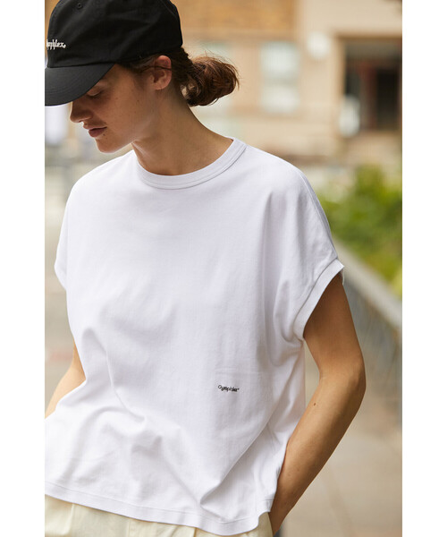 GYMPHLEX(ジムフレックス)の「Gymphlex | キャップスリーブTシャツ WOMEN(Tシャツ/カットソー・レディース・ブルー系その他/グレイッシュベージュ/ホワイト/ブラック・14)」の2枚目の写真