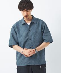 green label relaxing | リネンライク ジャカード ワイドカラー シャツ(シャツ/ブラウス)