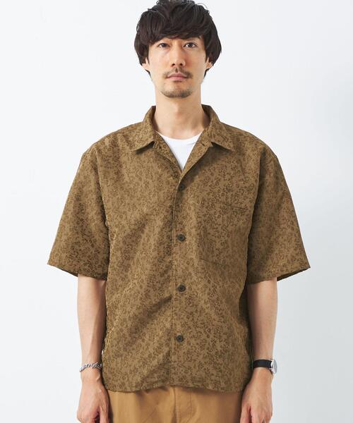 美品　グリーンレーベルリラクシング　リネンライク　半袖　ワイドカラー　シャツ green label relaxing（グリーンレーベルリラクシング）の