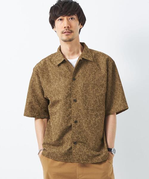 美品　グリーンレーベルリラクシング　リネンライク　半袖　ワイドカラー　シャツ green label relaxing（グリーンレーベルリラクシング）の