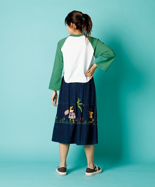 WALLA WALLA SPORT（ワラワラスポーツ）の「BELL SLEEVE RAGLAN TEE/ ベルスリーブ ラグラン（Tシャツ/カットソー・レディース・ブラック/ブラウン/グリーン/レッド/ネイビー・MEDIUM）」の8枚目の写真