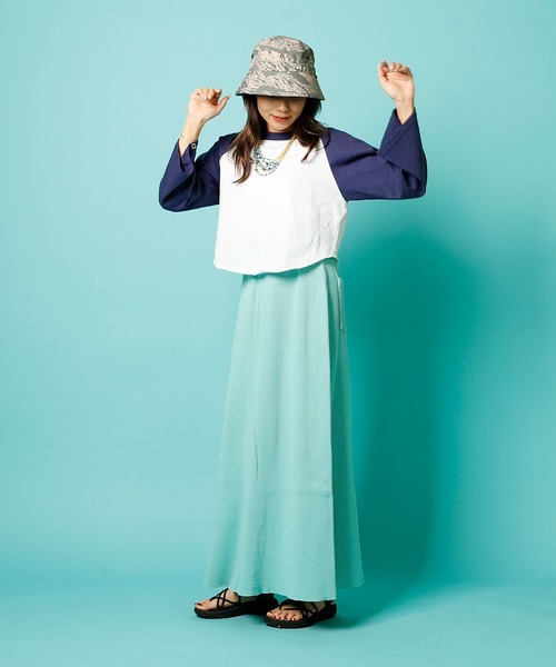 WALLA WALLA SPORT（ワラワラスポーツ）の「BELL SLEEVE RAGLAN TEE/ ベルスリーブ ラグラン（Tシャツ/カットソー・レディース・ブラック/ブラウン/グリーン/レッド/ネイビー・MEDIUM）」の10枚目の写真