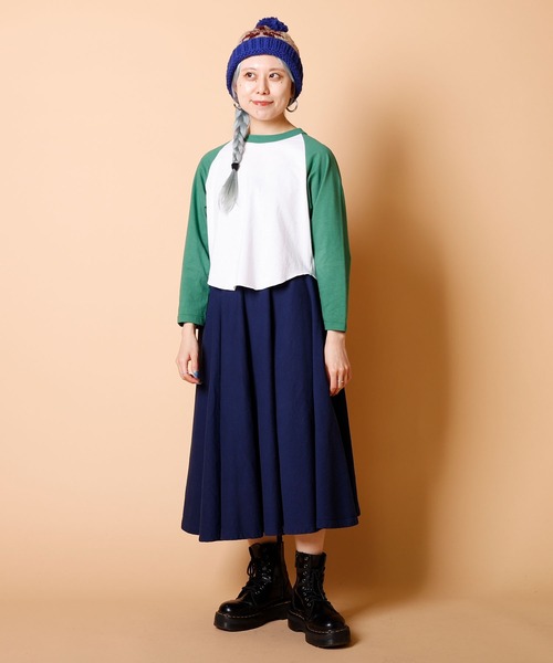WALLA WALLA SPORT（ワラワラスポーツ）の「BELL SLEEVE RAGLAN TEE/ ベルスリーブ ラグラン（Tシャツ/カットソー・レディース・ブラック/ブラウン/グリーン/レッド/ネイビー・MEDIUM）」の18枚目の写真