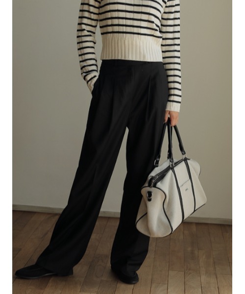 AMAIL(アマイル)の「AM season bigbag(ボストンバッグ・レディース・アイボリー/ブラック・FREE)」の7枚目の写真