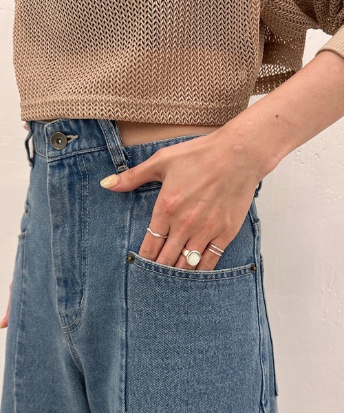 COLLAGE GALLARDAGALANTE（コラージュガリャルダガランテ）の「バンピーワイドデニム/Q.anos（デニムパンツ・レディース・ブルー/ブラック・0/1/PS/PM）」の12枚目の写真