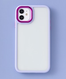 マット/メタリックコントラスト フレーム 耐衝撃 iPhoneケース カバー【se/11/11pro/12/12pro/13/14/14pro/12mini/13mini/15/15pro対応】