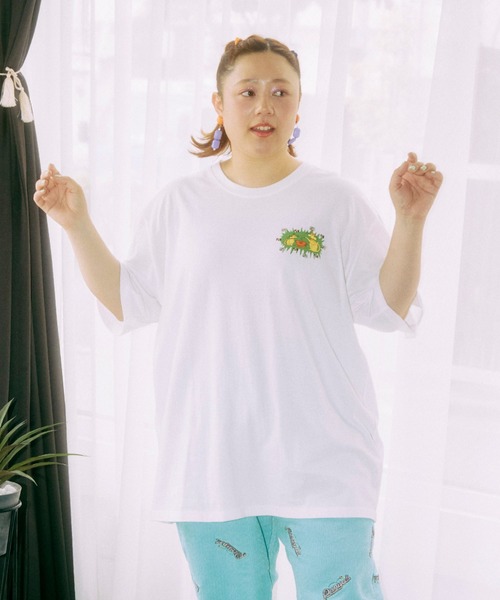PUNYUS（プニュズ）の「I'm HomeビッグＴシャツ（Tシャツ/カットソー・レディース・ピンク/ホワイト/オレンジ/カーキ・3/4）」の5枚目の写真