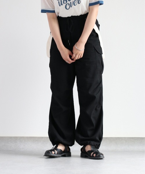 PooPoo　　　デニムサスペンダーカーゴパンツ　ブラック　38 LILL（リル）の「ルーズシルエットハイウエストサスペンダーZIP
