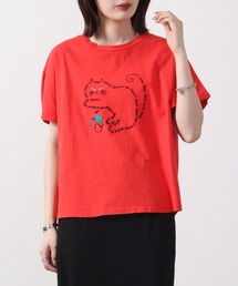 EMAGO ロゴネコ刺繍ドルマンT 半袖