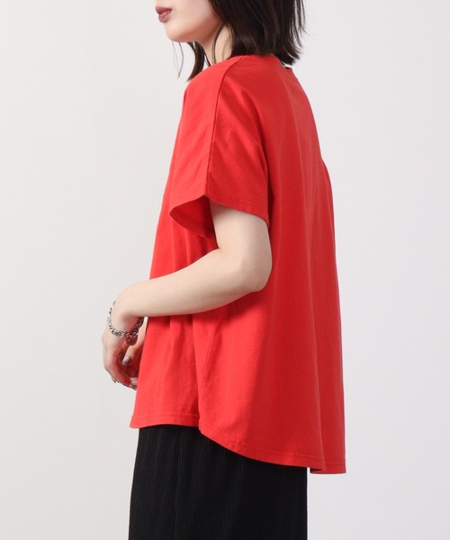 Emago（イマゴ）の「EMAGO ロゴネコ刺繍ドルマンT 半袖（Tシャツ/カットソー・レディース・ホワイト×グレー/レッド/ネイビー・FREE）」の22枚目の写真