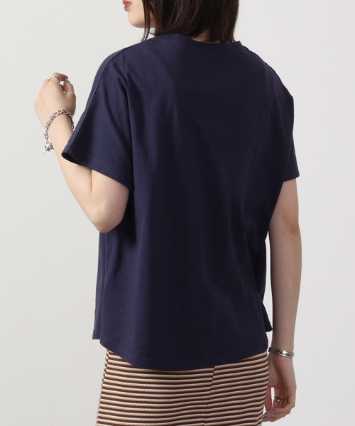 Emago（イマゴ）の「EMAGO ロゴネコ刺繍ドルマンT 半袖（Tシャツ/カットソー・レディース・ホワイト×グレー/レッド/ネイビー・FREE）」の15枚目の写真