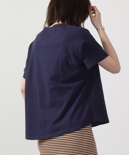 Emago（イマゴ）の「EMAGO ロゴネコ刺繍ドルマンT 半袖（Tシャツ/カットソー・レディース・ホワイト×グレー/レッド/ネイビー・FREE）」の16枚目の写真