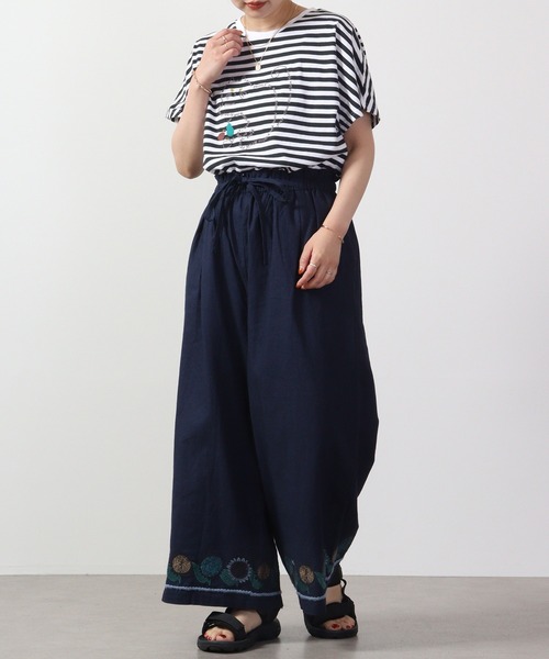 Emago（イマゴ）の「EMAGO ロゴネコ刺繍ドルマンT 半袖（Tシャツ/カットソー・レディース・ホワイト×グレー/レッド/ネイビー・FREE）」の11枚目の写真