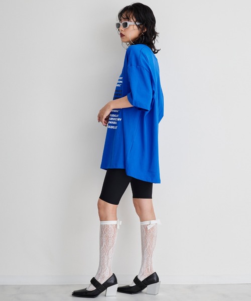 Narcissus（ナルシス）の「【Narcissus】リブバイカーパンツ（その他パンツ・レディース・ブラック/ブルー・FREE）」の4枚目の写真