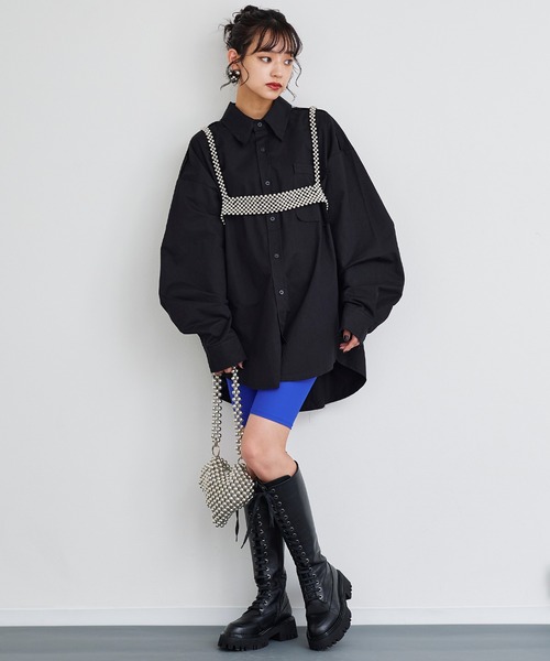 Narcissus（ナルシス）の「【Narcissus】リブバイカーパンツ（その他パンツ・レディース・ブラック/ブルー・FREE）」の7枚目の写真