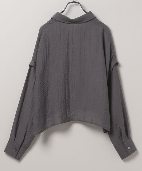 JEANASIS（ジーナシス）の「ドビーツイル2WAYスリーブシャツ/968938（シャツ/ブラウス・レディース・チャコールグレー/ホワイト/ボルドー・FREE）」の18枚目の写真