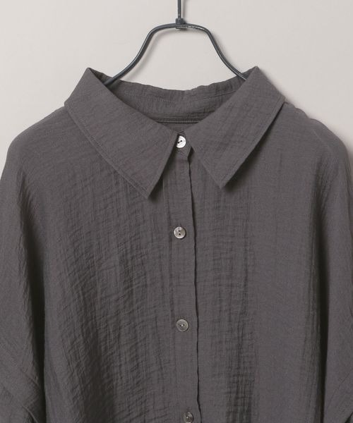 JEANASIS（ジーナシス）の「ドビーツイル2WAYスリーブシャツ/968938（シャツ/ブラウス・レディース・チャコールグレー/ホワイト/ボルドー・FREE）」の21枚目の写真