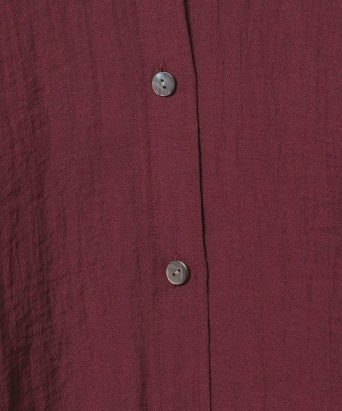 JEANASIS（ジーナシス）の「ドビーツイル2WAYスリーブシャツ/968938（シャツ/ブラウス・レディース・チャコールグレー/ホワイト/ボルドー・FREE）」の6枚目の写真