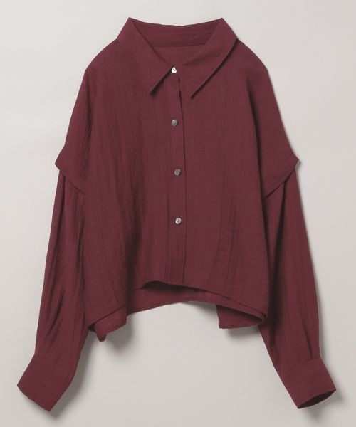 JEANASIS（ジーナシス）の「ドビーツイル2WAYスリーブシャツ/968938（シャツ/ブラウス・レディース・チャコールグレー/ホワイト/ボルドー・FREE）」の10枚目の写真