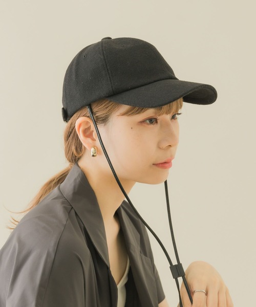 SMELLY（スメリー）の「2WAYメルトンキャップ（キャップ・レディース・グレー/ブラック・-）」の6枚目の写真