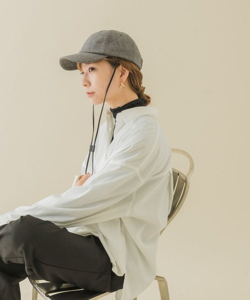 SMELLY（スメリー）の「2WAYメルトンキャップ（キャップ・レディース・グレー/ブラック・-）」の16枚目の写真