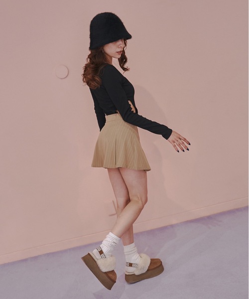 BLONDEY（ブロンディ）の「プリーツミニスカート（スカート・レディース・チャコールグレー/ベージュ・SMALL/MEDIUM）」の12枚目の写真