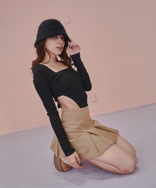 BLONDEY（ブロンディ）の「プリーツミニスカート（スカート・レディース・チャコールグレー/ベージュ・SMALL/MEDIUM）」の5枚目の写真