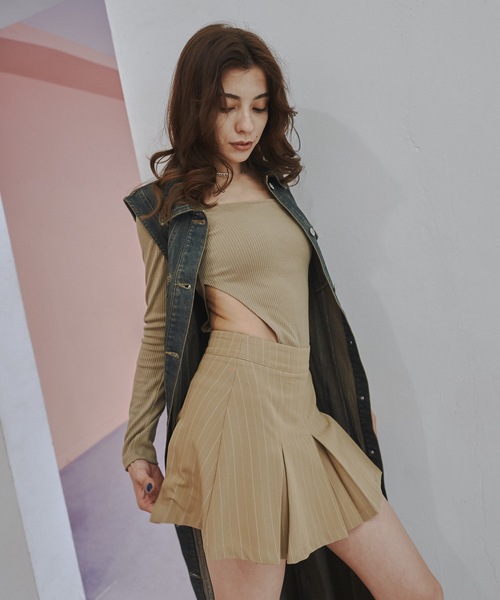 BLONDEY（ブロンディ）の「プリーツミニスカート（スカート・レディース・チャコールグレー/ベージュ・SMALL/MEDIUM）」の20枚目の写真