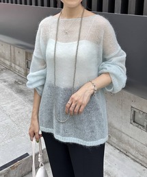 COLLAGE GALLARDAGALANTE シアーモヘアニットブルー水色