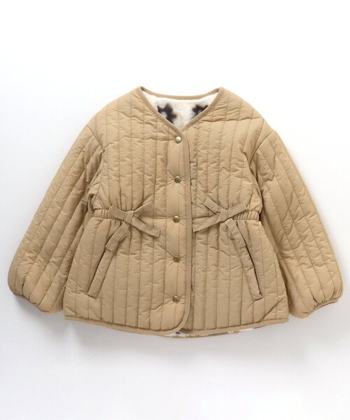 apres les cours（アプレレクール）の「ウエストリボンリバーシブルキルトアウター（その他アウター・キッズ・ブラウン/ベージュ・100/130/90/80/110/120/140）」の20枚目の写真